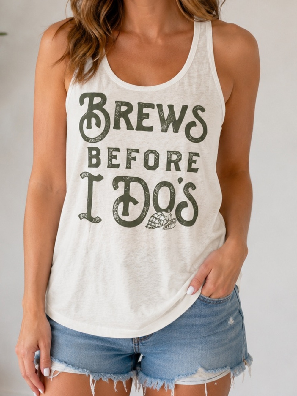 Brews Before I Do’s Bridal party racerback tee Size M